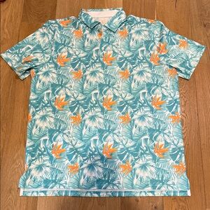 Southern Tide Driver Mondtera Palm Print Polo - XL